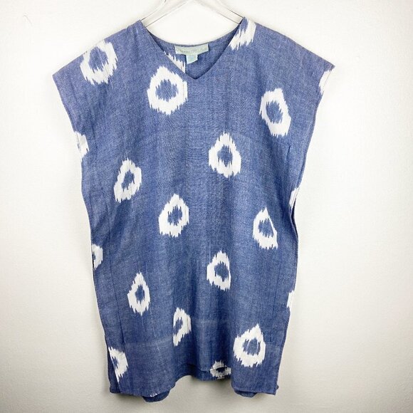 DE LA MER 1981 | Jellyfish Dress Blue & White Ikat - Picture 1 of 7